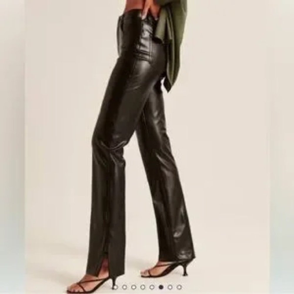Abercrombie & Fitch Vegan Leather Skinny Pants Black curve love 30/10L Long
